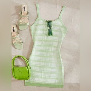 Plaid Pattern Sweater Dress